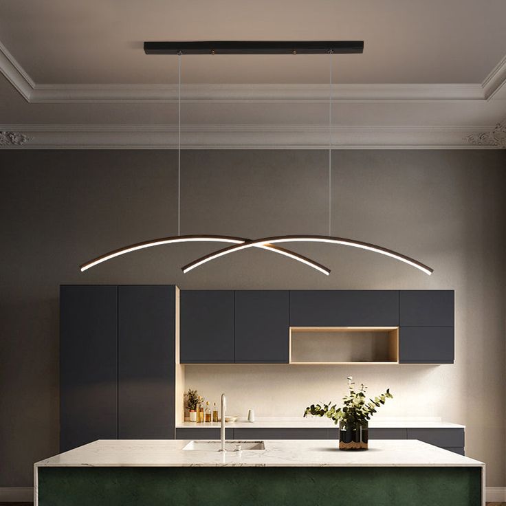 Louise pendant lamp, double waves, black Schwarz-Dimmable light-Polyline
